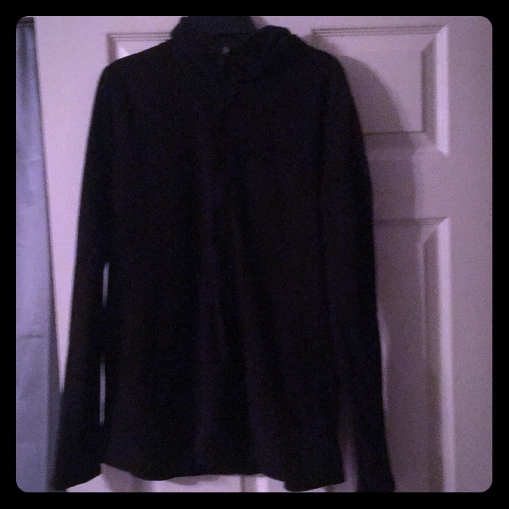 Black Fleece Sweater with 1/4 Front Zip